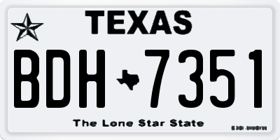 TX license plate BDH7351