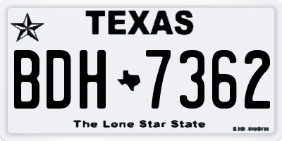 TX license plate BDH7362