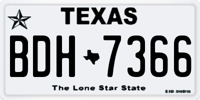 TX license plate BDH7366