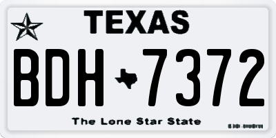 TX license plate BDH7372
