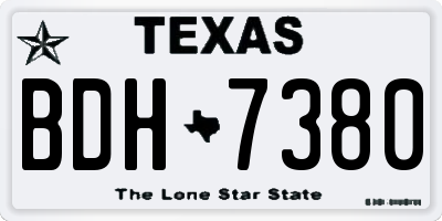 TX license plate BDH7380