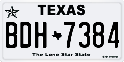TX license plate BDH7384
