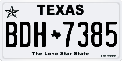TX license plate BDH7385