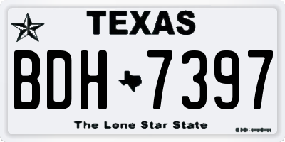 TX license plate BDH7397