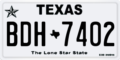 TX license plate BDH7402