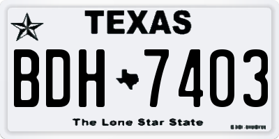 TX license plate BDH7403