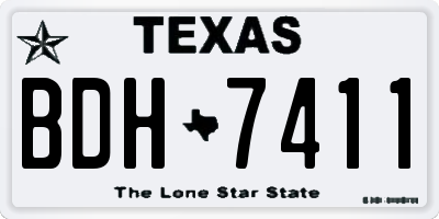 TX license plate BDH7411