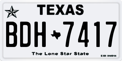 TX license plate BDH7417