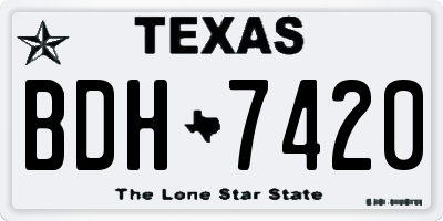 TX license plate BDH7420
