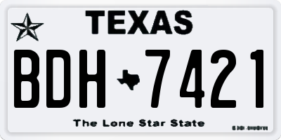 TX license plate BDH7421