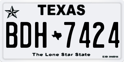 TX license plate BDH7424