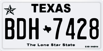 TX license plate BDH7428