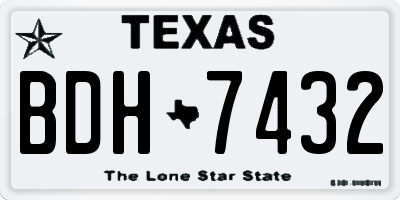 TX license plate BDH7432