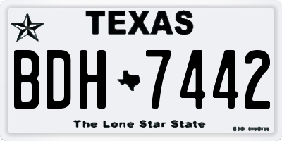 TX license plate BDH7442