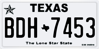 TX license plate BDH7453