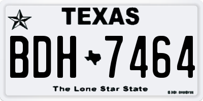 TX license plate BDH7464