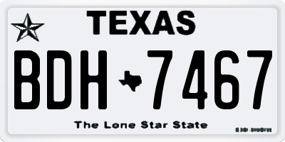 TX license plate BDH7467
