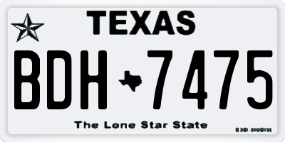 TX license plate BDH7475
