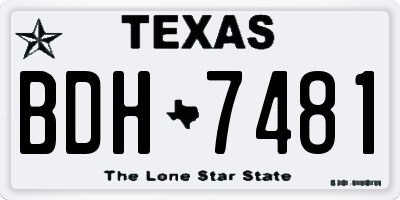 TX license plate BDH7481