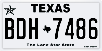 TX license plate BDH7486