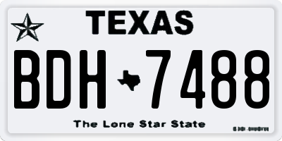 TX license plate BDH7488