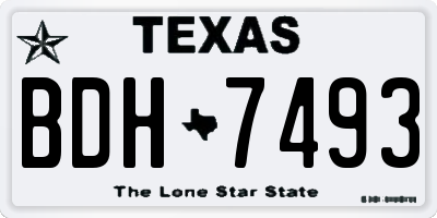 TX license plate BDH7493