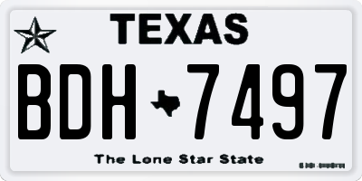 TX license plate BDH7497