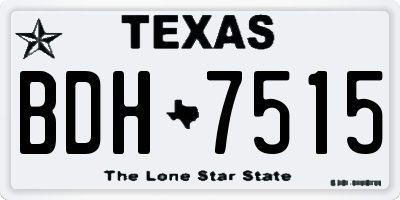 TX license plate BDH7515