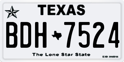 TX license plate BDH7524