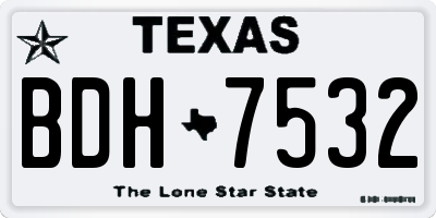 TX license plate BDH7532