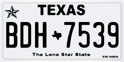 TX license plate BDH7539