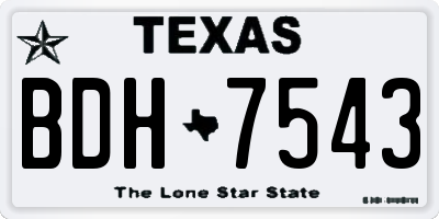 TX license plate BDH7543
