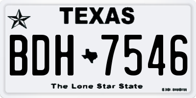 TX license plate BDH7546