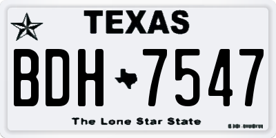 TX license plate BDH7547