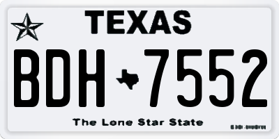 TX license plate BDH7552