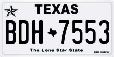TX license plate BDH7553
