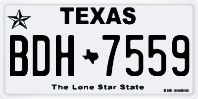 TX license plate BDH7559