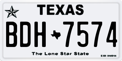 TX license plate BDH7574