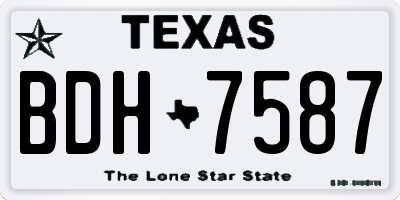 TX license plate BDH7587