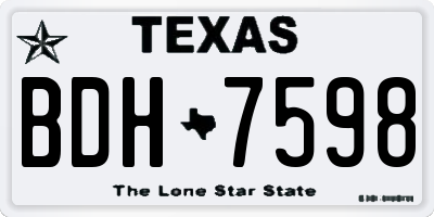 TX license plate BDH7598