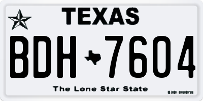 TX license plate BDH7604