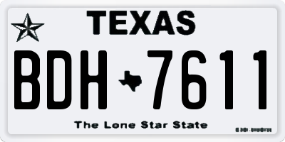 TX license plate BDH7611