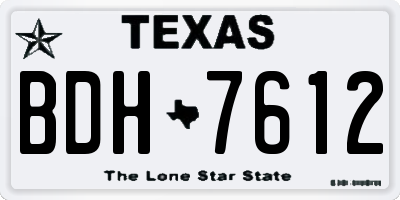 TX license plate BDH7612