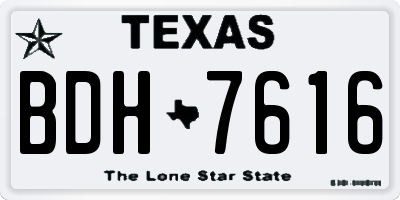 TX license plate BDH7616