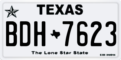 TX license plate BDH7623