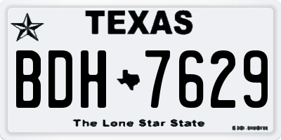 TX license plate BDH7629