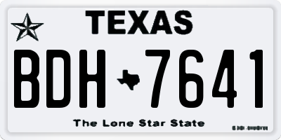 TX license plate BDH7641
