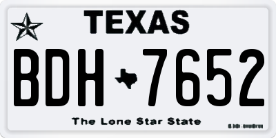 TX license plate BDH7652
