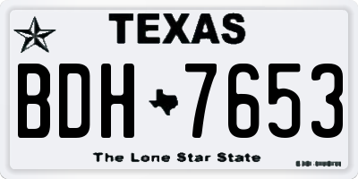 TX license plate BDH7653