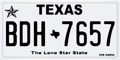 TX license plate BDH7657